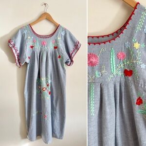 Vintage Embroidered Floral Dress